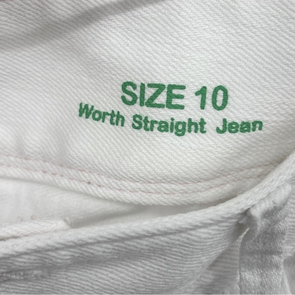 Lilly Pulitzer mid rise straight Leg White Jeans size 10 stretch coastal resort - Picture 5 of 12